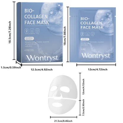 Collagen Hydrating & Firming Face Mask, 4/8 Counts Moisturizing & Nourishing Face Masks, Facial Care Mask for Women & Men, Skincare Products, Collagen Mask Sheet, Collagen Film Mask #GLOBAL PICKS