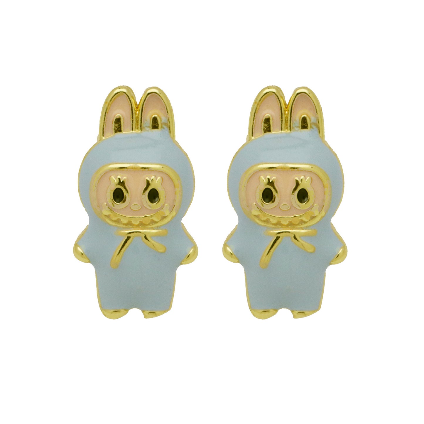 Drip oil colored cute cartoon character personality simple and versatile ear studs earrings