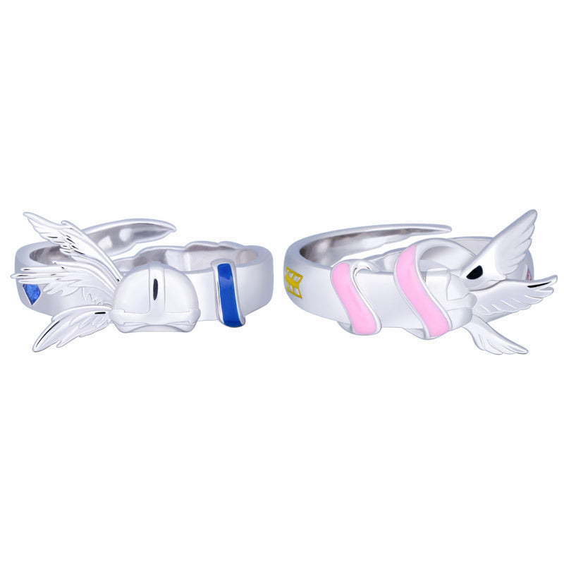 Anime Digimon Angewomon and Angemon Ring Couple Jewelry Anime